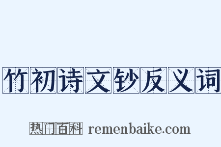 竹初诗文钞反义词是什么意思的图片